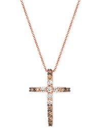 Le Vian - Chocolate Ombre Diamond Cross 18" Pendant Necklace (1/2 Ct. T.w. - Lyst
