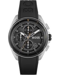 BOSS - Boss Volane Chronograph Black Silicone Strap Watch 44mm - Lyst