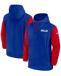 Nike - Royal/red Buffalo Bills 2024/25 Sideline Pre-game Player 1/2-zip Hoodie Jacket - Lyst