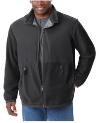 Kingsize - Big & Tall Explorer Plush Fleece Full-zip Fleece Jacket With Colorblocked Panel - Lyst