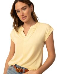 Cable & Gauge - Split Neck Sleeve Tab Top - Lyst