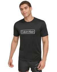 Calvin Klein - 4-way Stretch Quick-dry Box Logo-print Rash Guard - Lyst