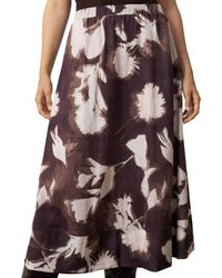 Cable & Gauge - Floral Pull-on Midi Skirt - Lyst