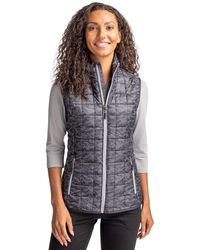 Cutter & Buck - Plus Size Rainier Primaloft Eco Insulated Full Zip Printed Puffer Vest - Lyst