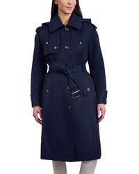 London Fog - Petite Single-breasted Hooded Belted Trench Coat - Lyst