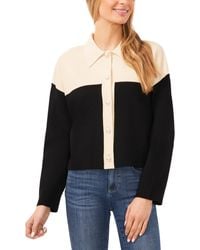 Cece - Polo Collar Button Down Colorblocked Jacket - Lyst