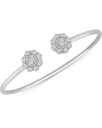Wrapped in Love - Diamond Cluster Cuff Bangle Bracelet (1/4 Ct. T.w. - Lyst