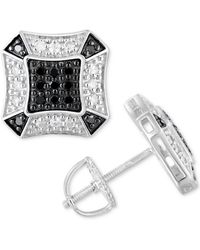 Macy's - Black And White Diamond Cluster Stud Earrings (1/4 Ct. T.w. - Lyst