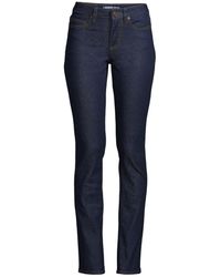 Lands' End - Petite Recover Mid Rise Straight Leg Blue Jeans - Lyst