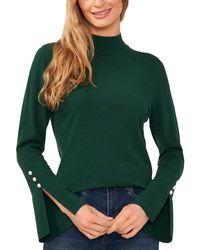 Cece - Imitation Pearl Trim Split Sleeve Mock Neck Sweater - Lyst