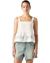 Levi's - Mimi Square Neck Sleeveless Cotton Blouse - Lyst