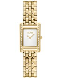 BOSS - Lucy Precious Rectangular Watch, 18.5Mm - Lyst