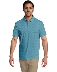 PGA TOUR - All-over Batik Geometric Print Short-sleeve Golf Polo Shirt - Lyst