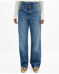 Mango - Double-waist Straight Jeans - Lyst