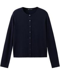 Mango - Knitted Button Crew-neck Cardigan - Lyst