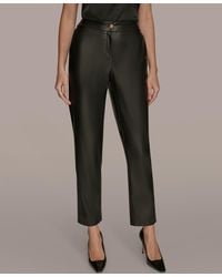 Donna Karan - Faux Leather Slim Leg Pants - Lyst