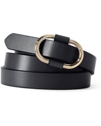 Lands' End - Plus Size Endlessly Adjustable Skinny Leather Belt - Lyst