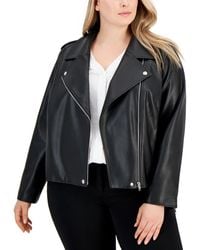INC International Concepts - Plus Size Faux-leather Moto Jacket - Lyst