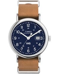 Timex - Analog Leather Strap Watch - Lyst