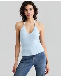 And Now This - Halter V-neck Knit Tank Top - Lyst