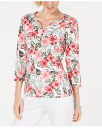 karen scott embroidered tops