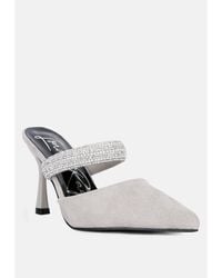 LONDON RAG - Fauci Diamante Strap Heeled Mules - Lyst