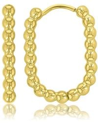Roxy - Waterproof 19mm Beaded Rectangle huggie Earrings - Lyst