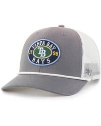 '47 - Gray/white Tampa Bay Rays Tide Sweep Rope Trucker Adjustable Hat - Lyst