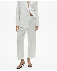 Mango - Linen-blend Culotte Suit Pants - Lyst
