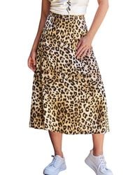 CUPSHE - Untamed Mood Animal Print Midi Skirt - Lyst