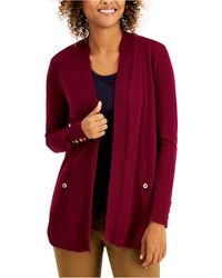 macy's red cardigan sweater