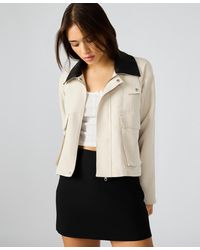 Steve Madden - Justina Contrast-collar Jacket - Lyst
