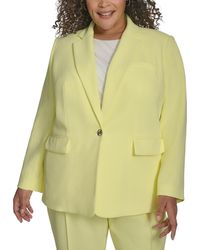 DKNY - Plus Size Notched-collar One-button Crepe Blazer - Lyst