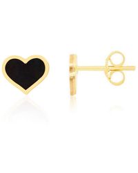 The Lovery - Large Heart Stud Earrings 14k Gold - Lyst