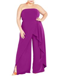 City Chic - Plus Size Attract Jumpsuit - Lyst