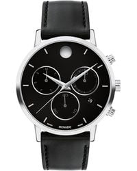 Movado - Museum Classic Swiss Quartz Chrono Leather Watch 42mm - Lyst