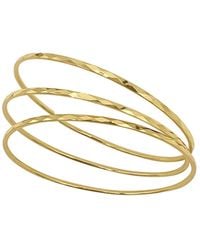 Adornia - 14k Gold-tone Plated Hammered Bangle Set - Lyst