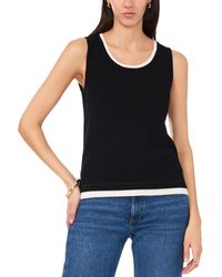 Vince Camuto - Contrast-trim Sleeveless Sweater - Lyst