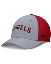 Nike - Gray/red California Angels Rise Swoosh Performance Flex Hat - Lyst