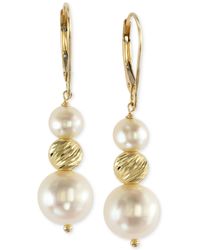 Effy - Effy Cultured Freshwater Pearl Drop Earrings - Lyst
