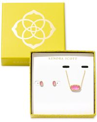 Kendra Scott - Gold-tone Elisa Pendant Necklace & Mini Ellie Stud Earrings Gift Set - Lyst