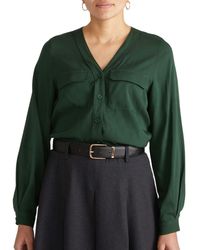 UNIVERSAL STANDARD - Plus Size Stretch Cupro Button-down Blouse - Lyst