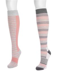 Muk Luks - 2 Pair Pack Cotton Compression Knee High Socks - Lyst