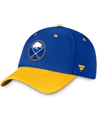 Fanatics - Royal/gold Buffalo Sabres Authentic Pro Rink Two-tone Flex Hat - Lyst