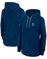 Fanatics - Deep Sea Blue Seattle Kraken Authentic Pro Rink Fleece Full-zip Jacket - Lyst