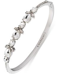 Givenchy - Silver Tone Crystal Stone Bangle Bracelet - Lyst