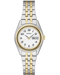 Seiko - Analog Essentials Two-tone Stainless Steel Bracelet Watch 25mm - Lyst