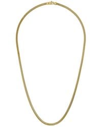 Bulova - Gold Plated Square Snake Chain Pendant Necklace - Lyst