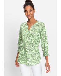 Olsen - 100% Organic Cotton 3/4 Sleeve Pebble Print Tunic T-shirt - Lyst