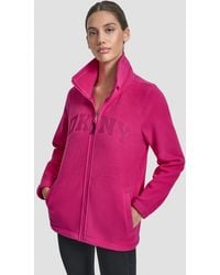 DKNY - Full-zip Varsity Logo Top - Lyst